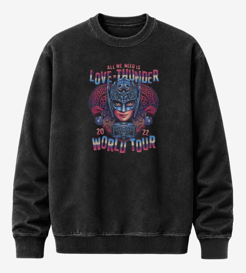 Poleron Polo Acid Wash Negro de Emblema del Amor
