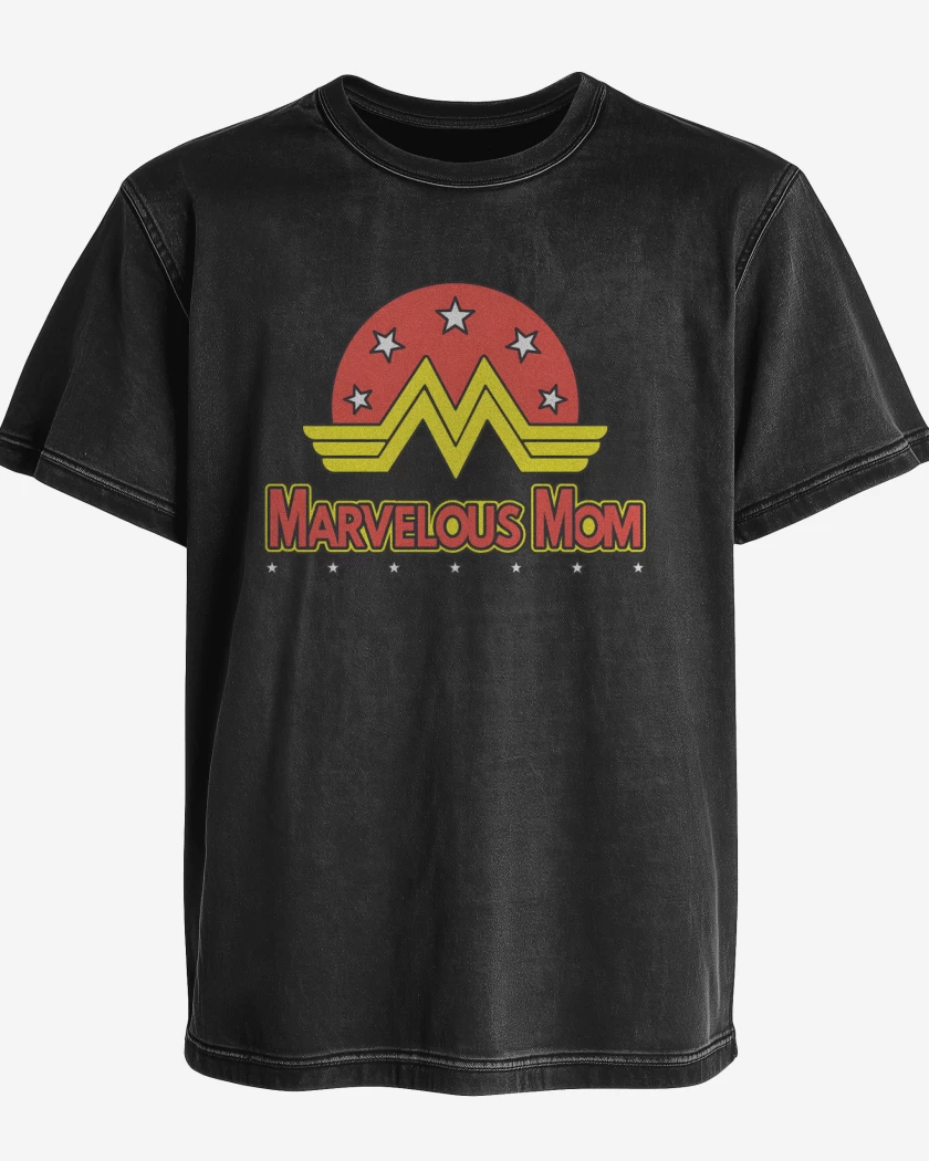 Polera desgastada Negro de Mamá Maravilla