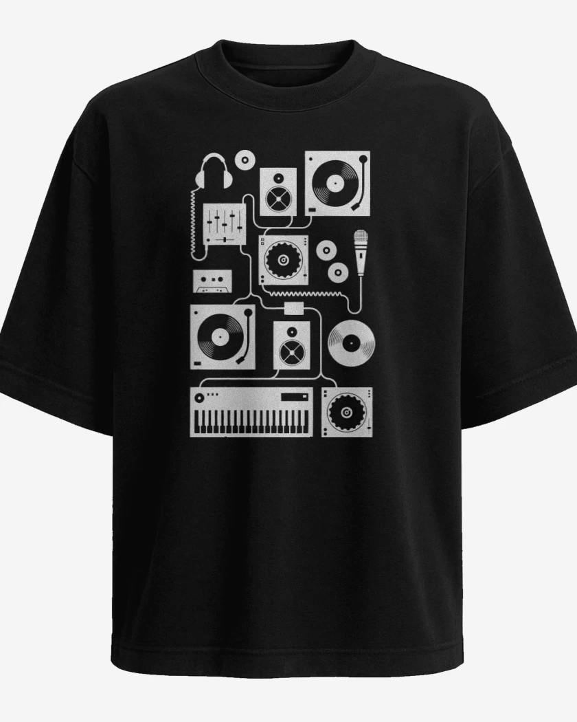 Polera Oversize Negro de Dj