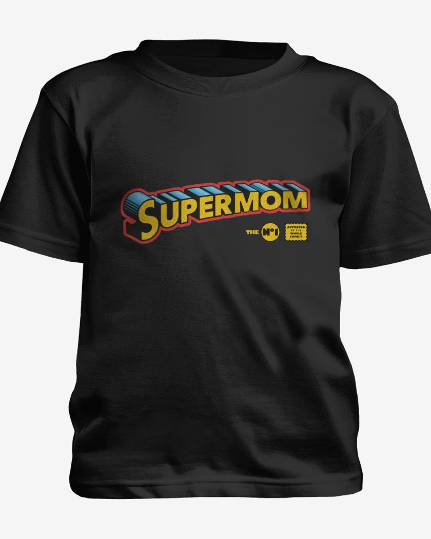 Polera de niño Negro de Super Mamá