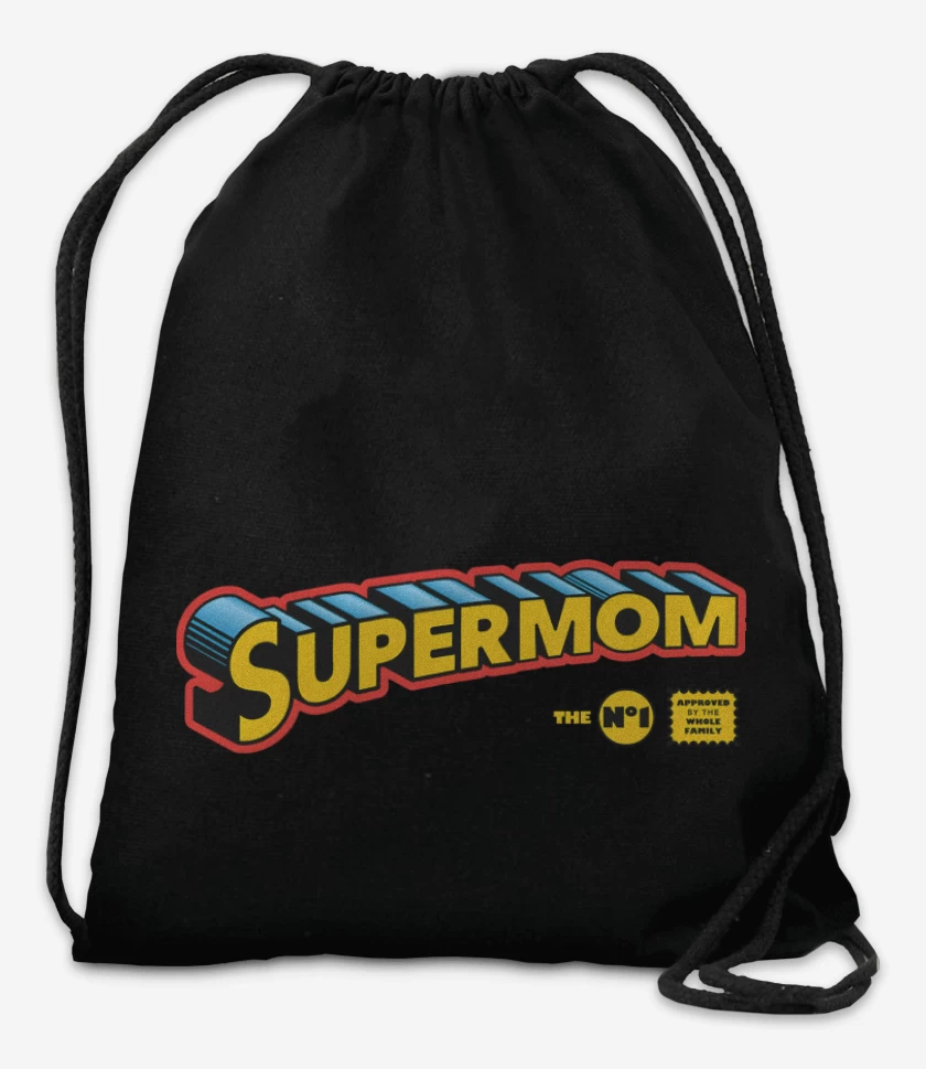 Mochila Negro de Super Mamá