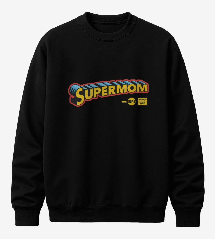 Poleron polo Negro de Super Mamá