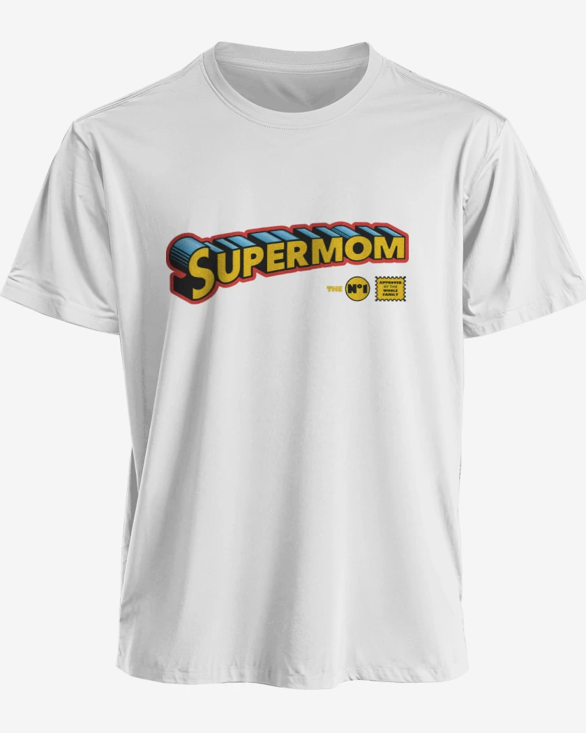 Polera premium Blanco de Super Mamá