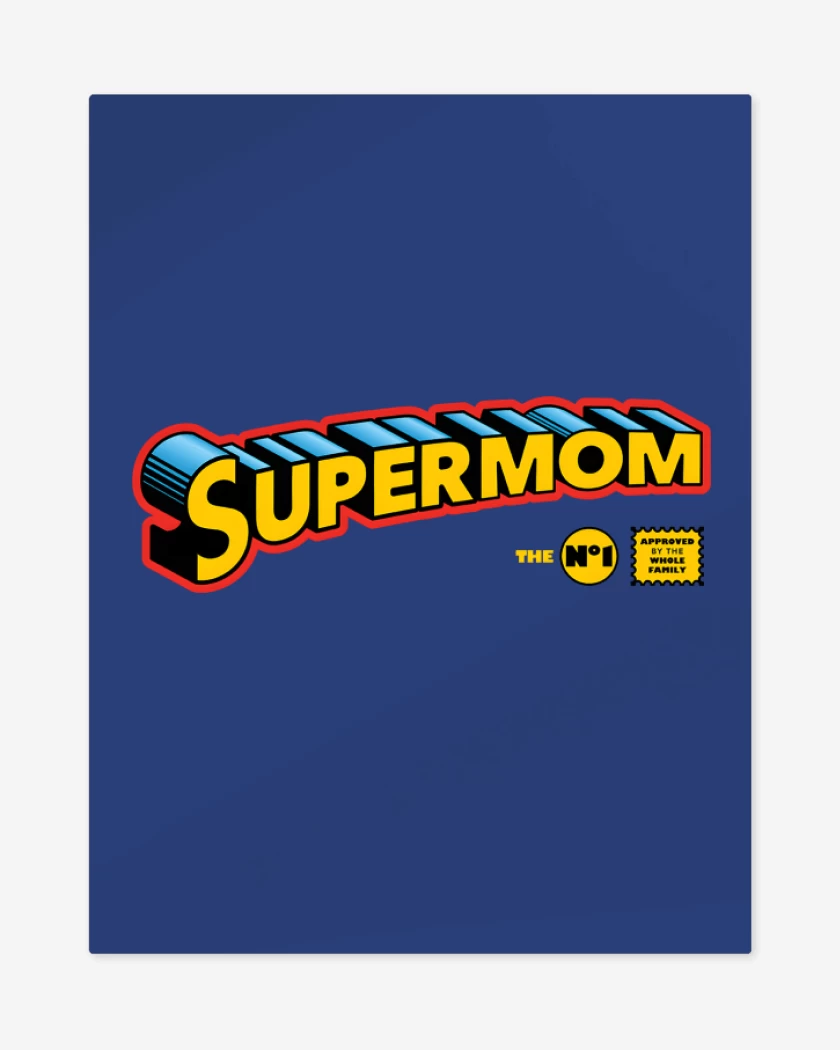 Print metalico Azul Rey de Super Mamá