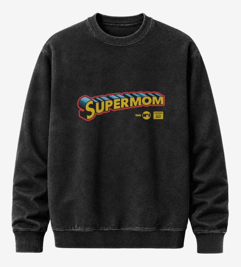 Poleron Polo Acid Wash Negro de Super Mamá