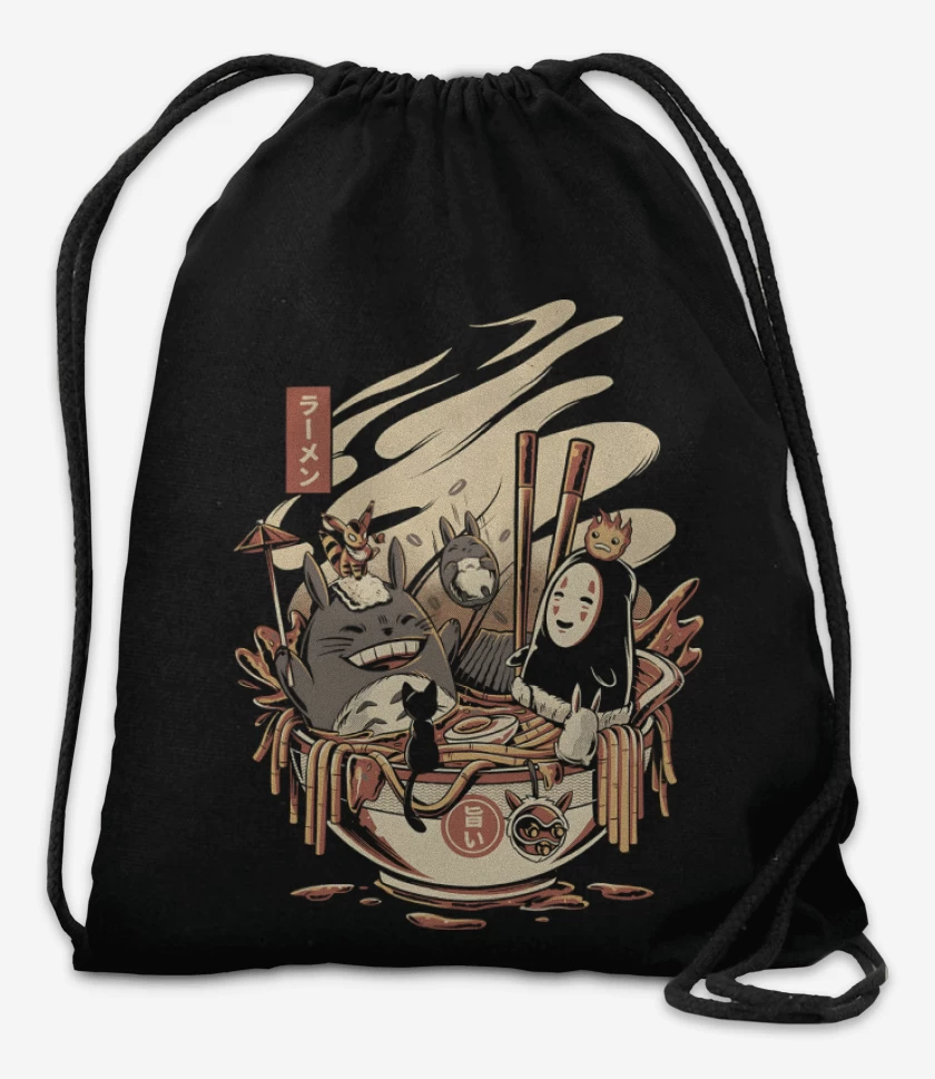 Mochila Negro de Ghibli Ramen