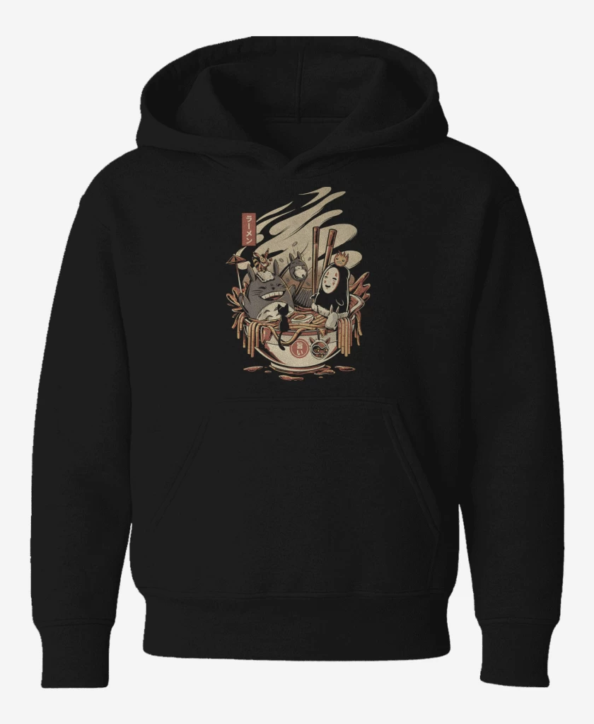 Poleron de niño Negro de Ghibli Ramen