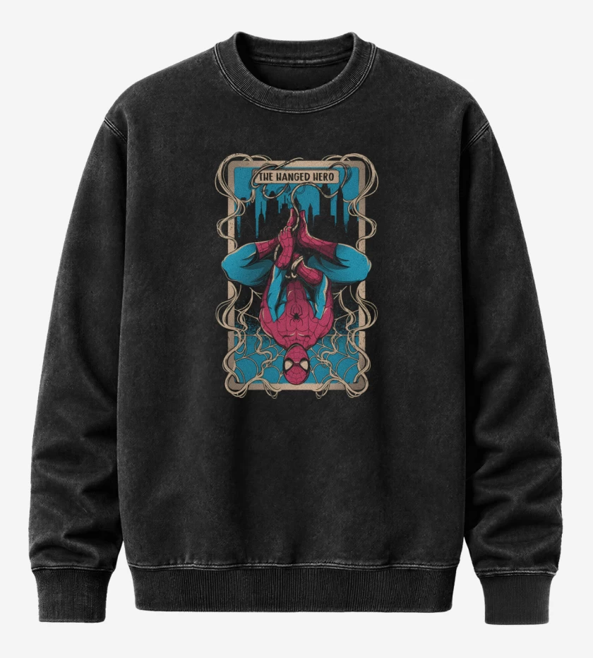 Poleron Polo Acid Wash Negro de The Hanged Hero