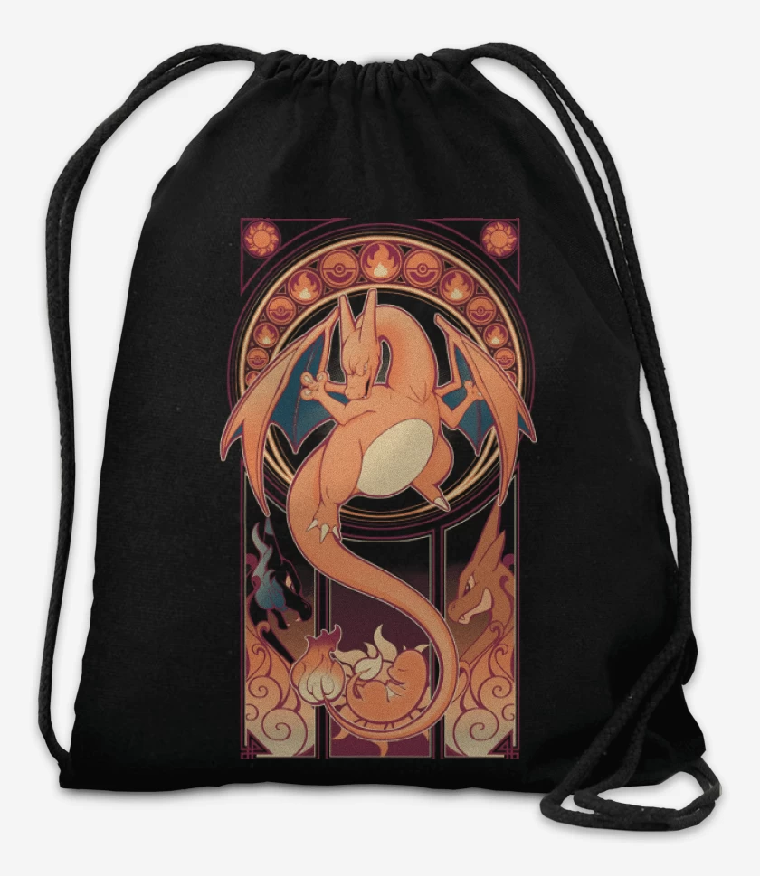 Mochila Negro de Dios Charizard