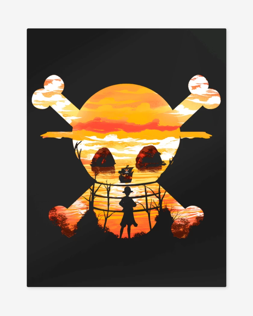 Print metalico Negro de Atardecer Pirata