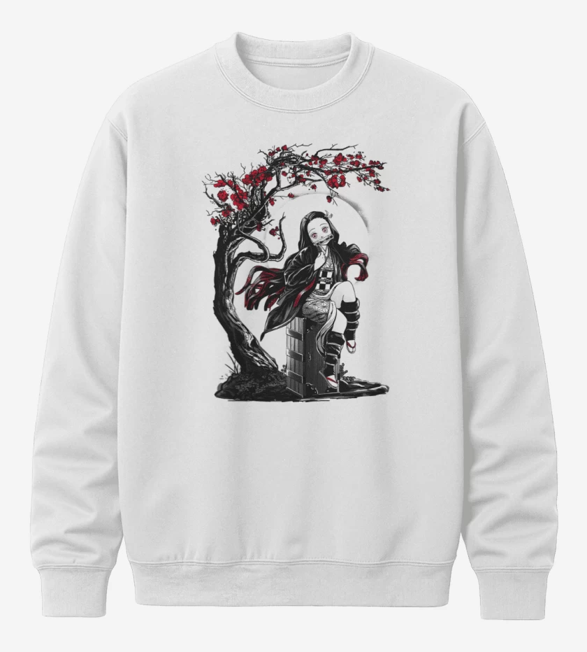 Poleron polo Blanco de Nezuko Kawai