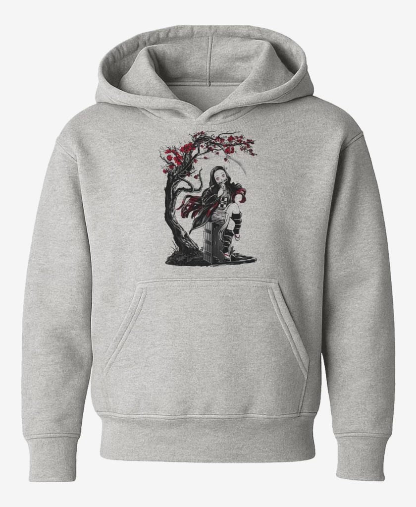 Poleron de niño Gris Melange de Nezuko Kawai