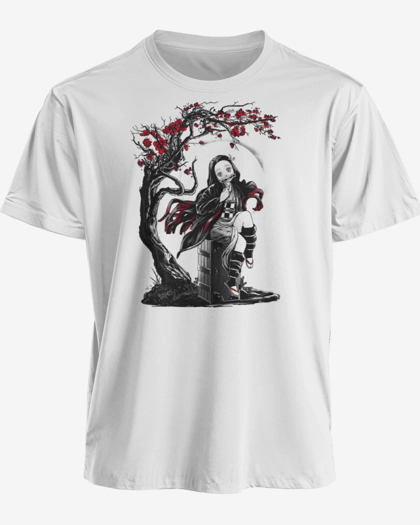 Polera premium Blanco de Nezuko Kawai