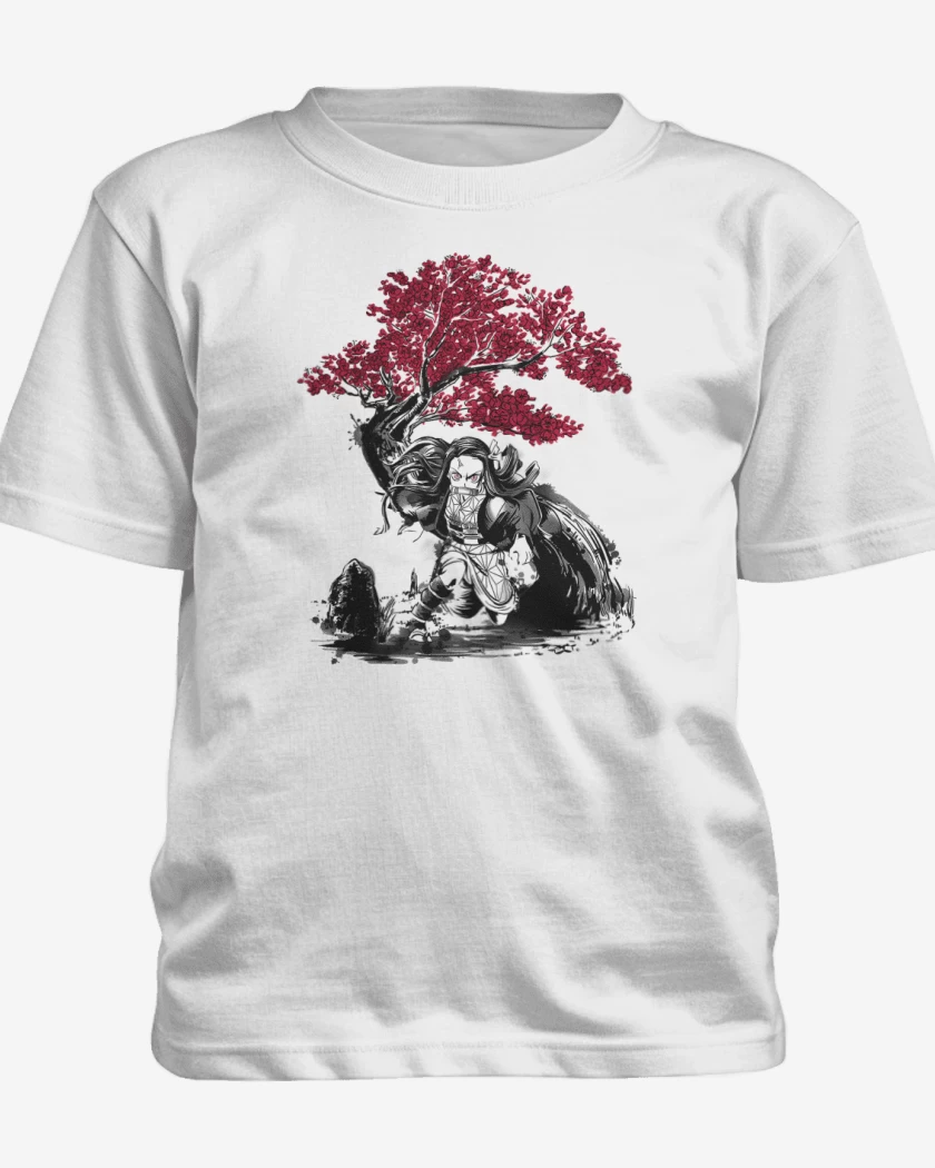 Polera de niño Blanco de Nezuko Demonio