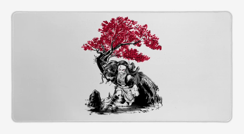 Mouse pad Gamer Blanco de Nezuko Demonio