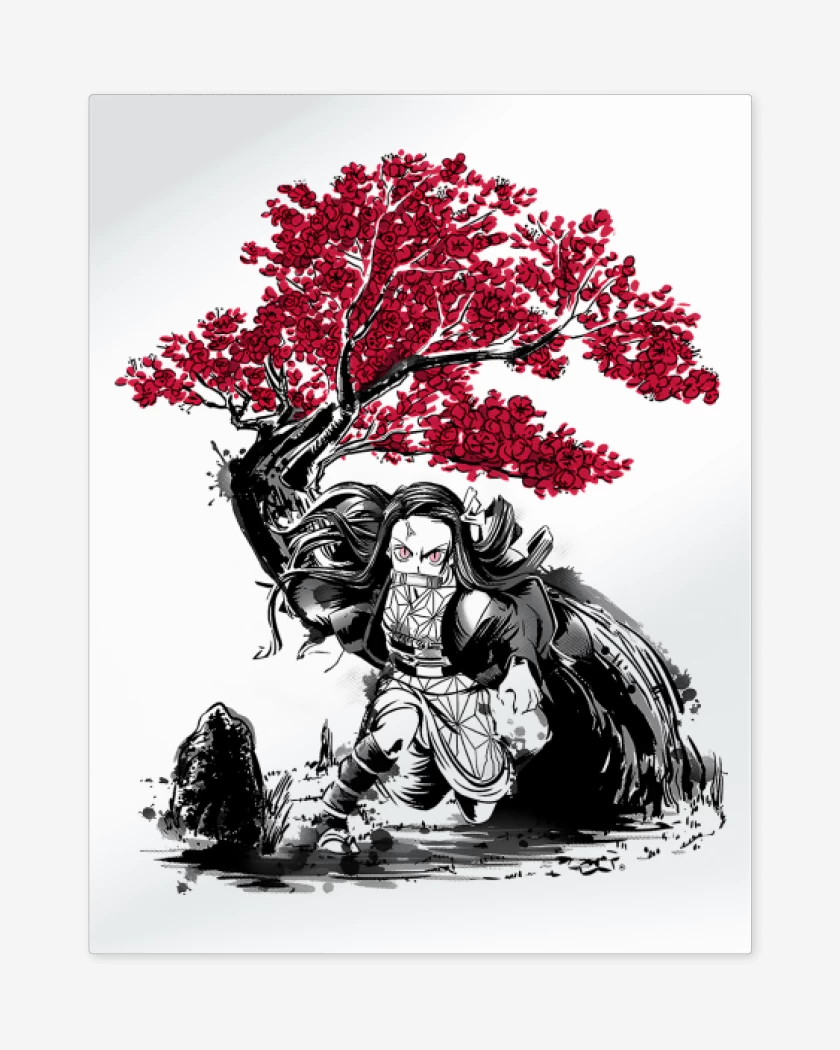 Print metalico Blanco de Nezuko Demonio