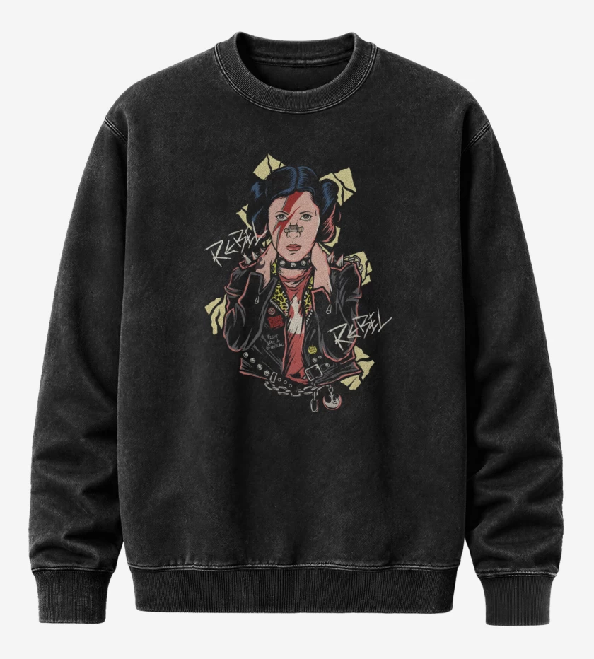 Poleron Polo Acid Wash Negro de Rebel Rebel