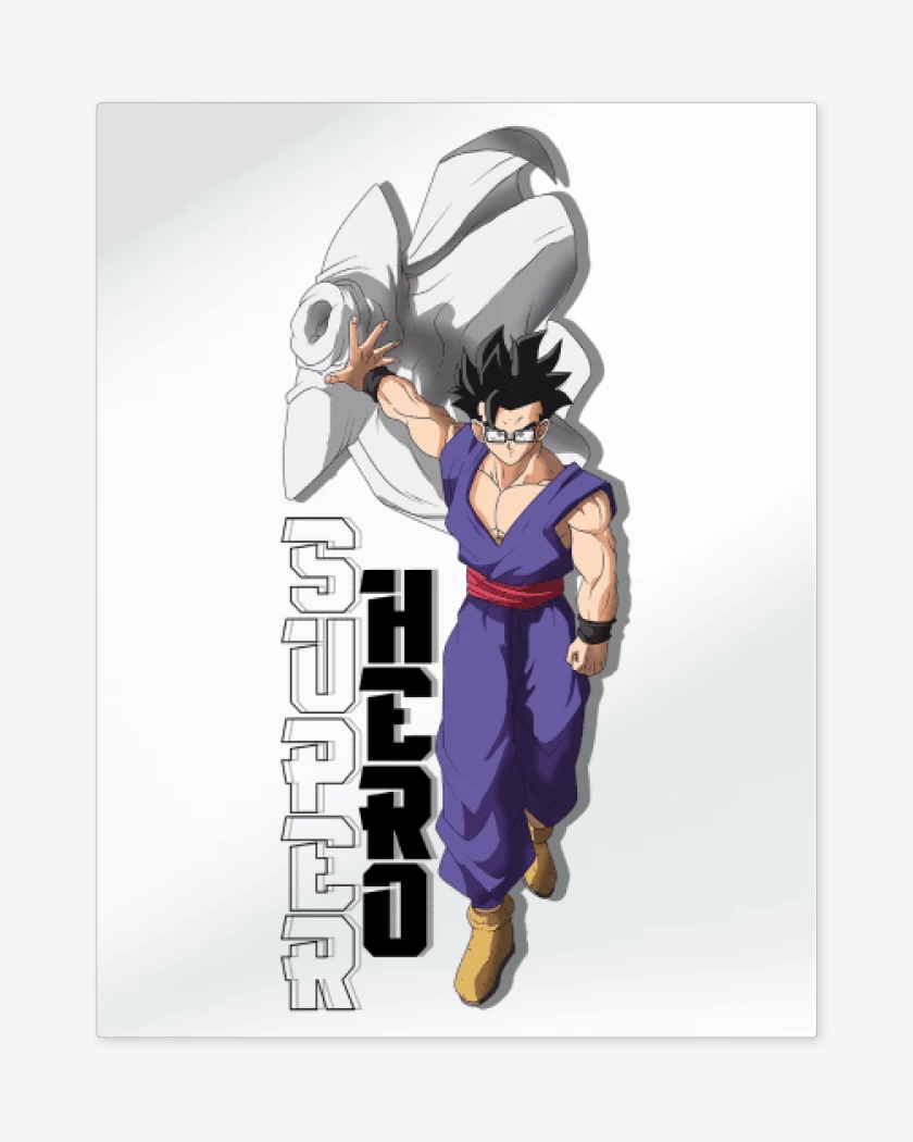 Print metalico Blanco de Gohan Super Hero