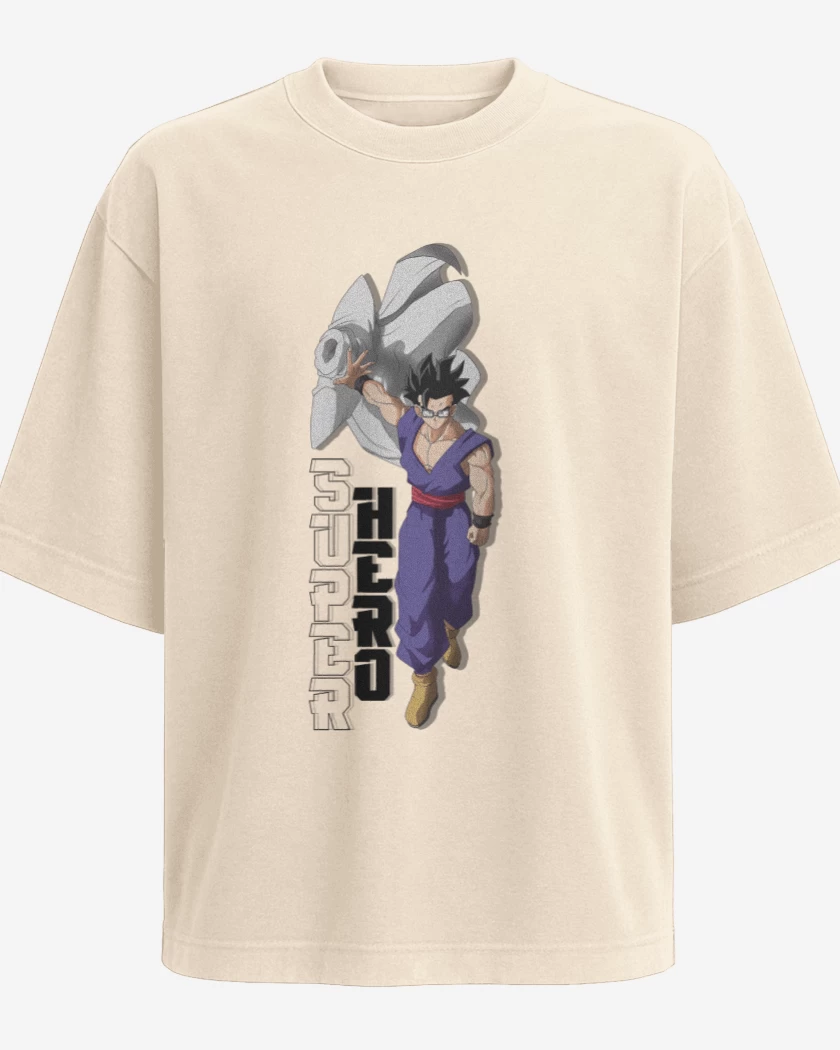 Polera Oversize Beige de Gohan Super Hero