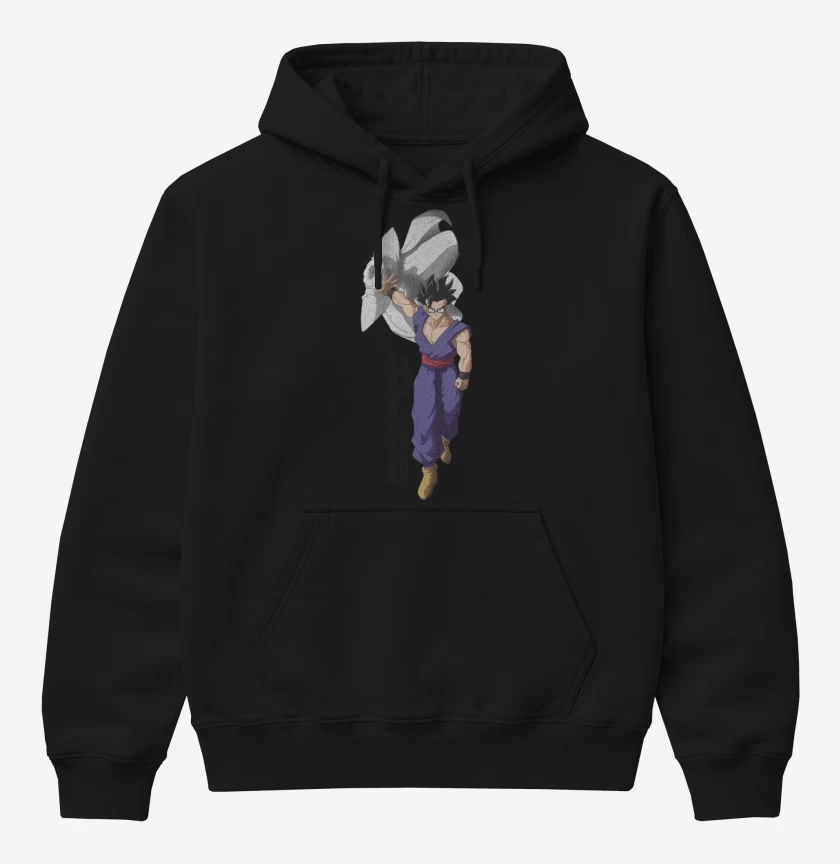 Poleron Canguro básico Negro de Gohan Super Hero