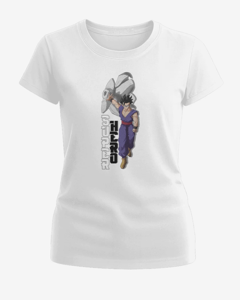 Polera de Mujer Blanco de Gohan Super Hero