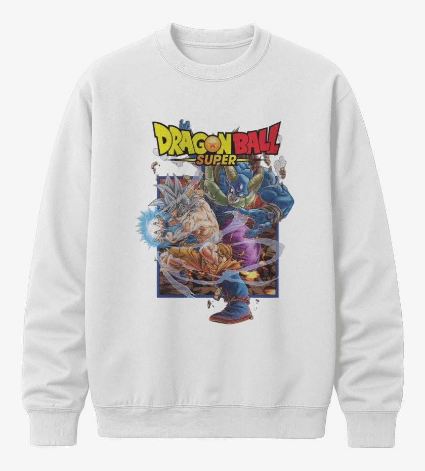 Poleron polo Blanco de Goku vs Moro