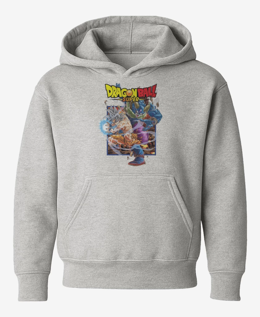 Poleron de niño Gris Melange de Goku vs Moro