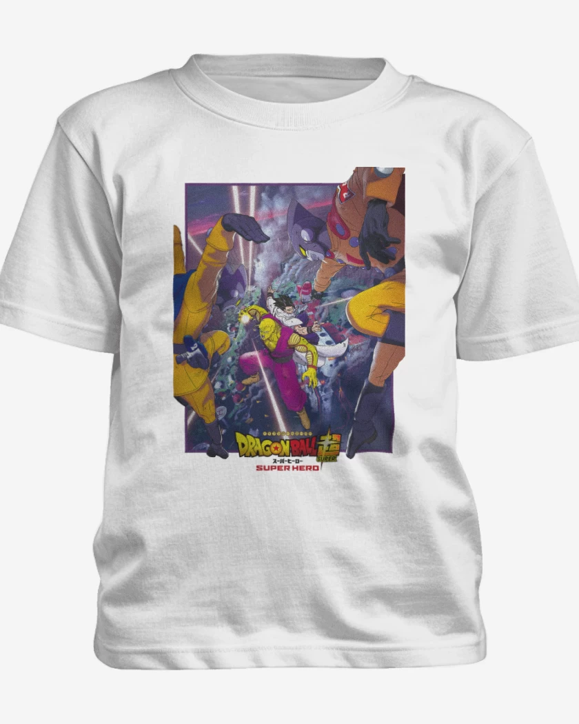 Polera de niño Blanco de Dragon ball Super hero Poster