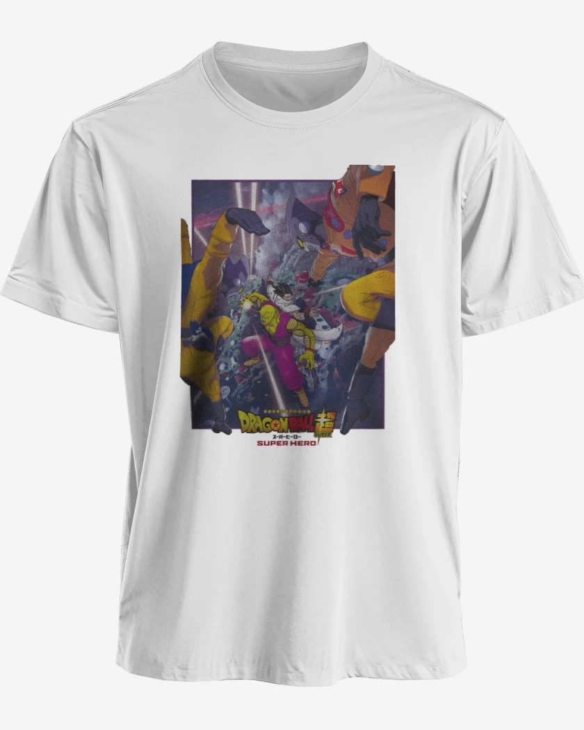 Polera Blanco de Dragon ball Super hero Poster