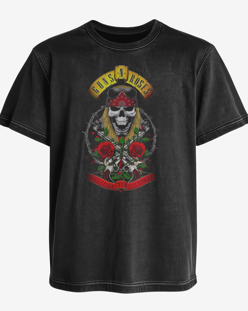 Polera desgastada GnR welcome to the jungle Axl
