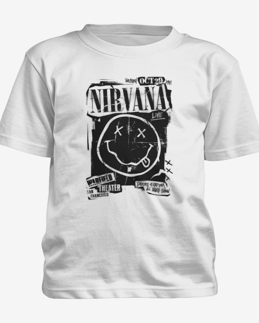 Polera de niño Blanco de Nirvana Live