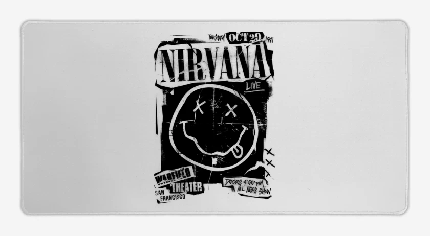 Mouse pad Gamer Blanco de Nirvana Live