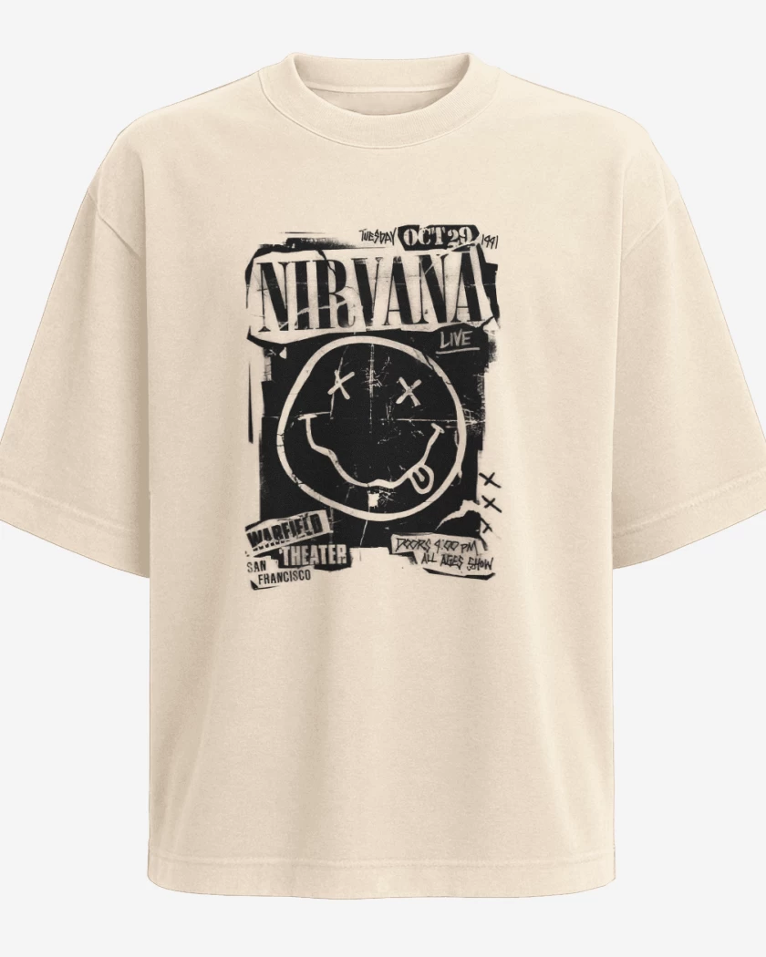 Polera Oversize Beige de Nirvana Live