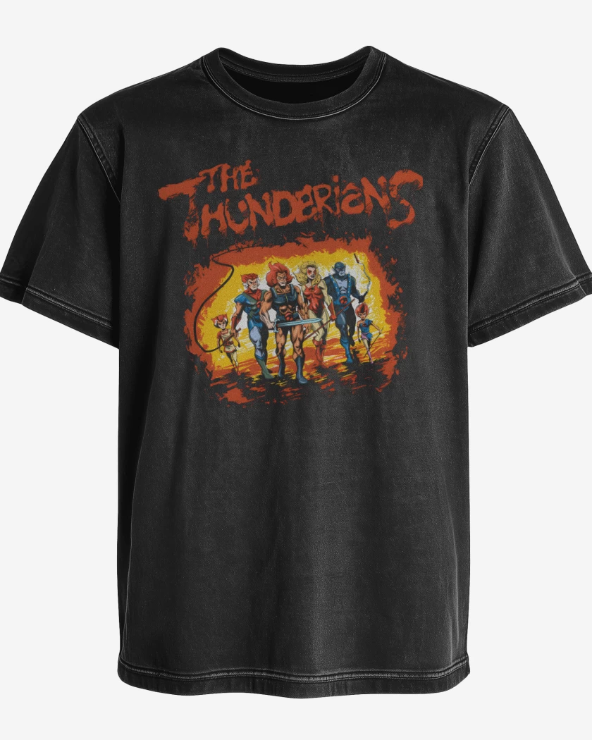 Polera desgastada Negro de The Thunderians