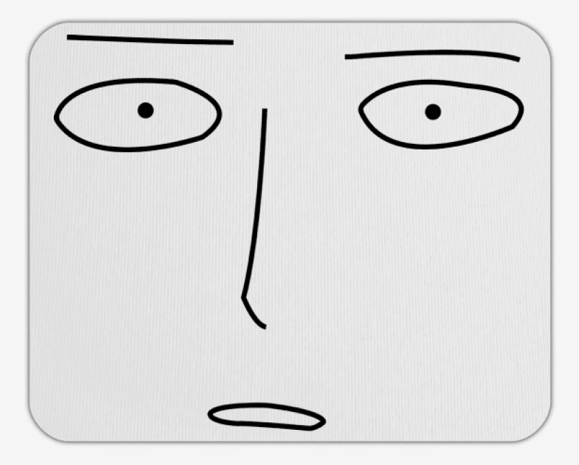 Mousepad Blanco de Saitama Face