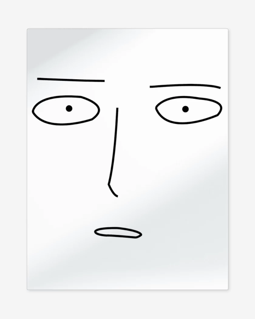 Print metalico Blanco de Saitama Face