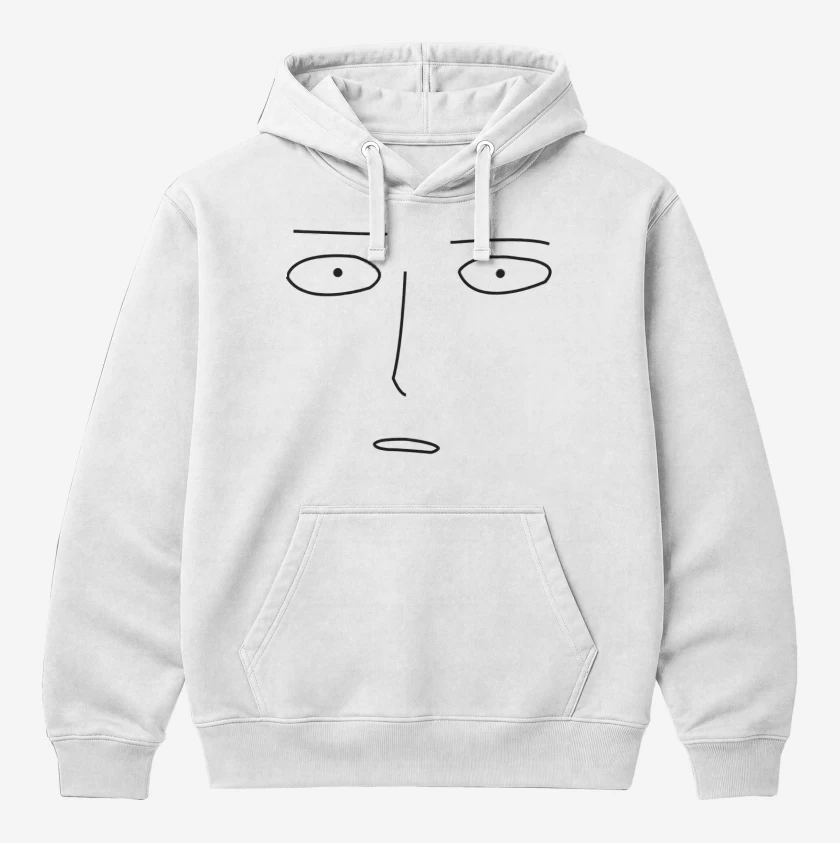 Polerón Canguro Blanco de Saitama Face