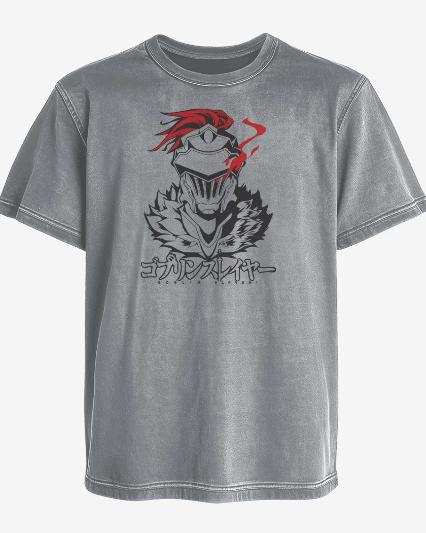 Polera desgastada Gris Melange de Goblin Slayer