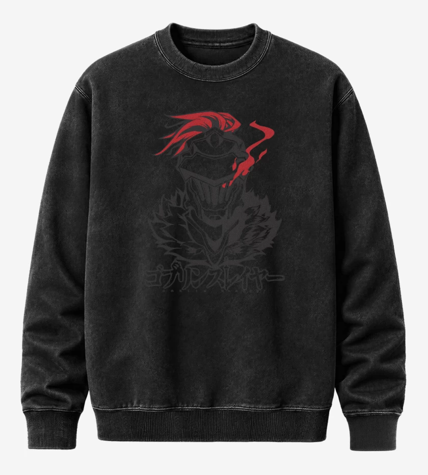 Poleron Polo Acid Wash Negro de Goblin Slayer