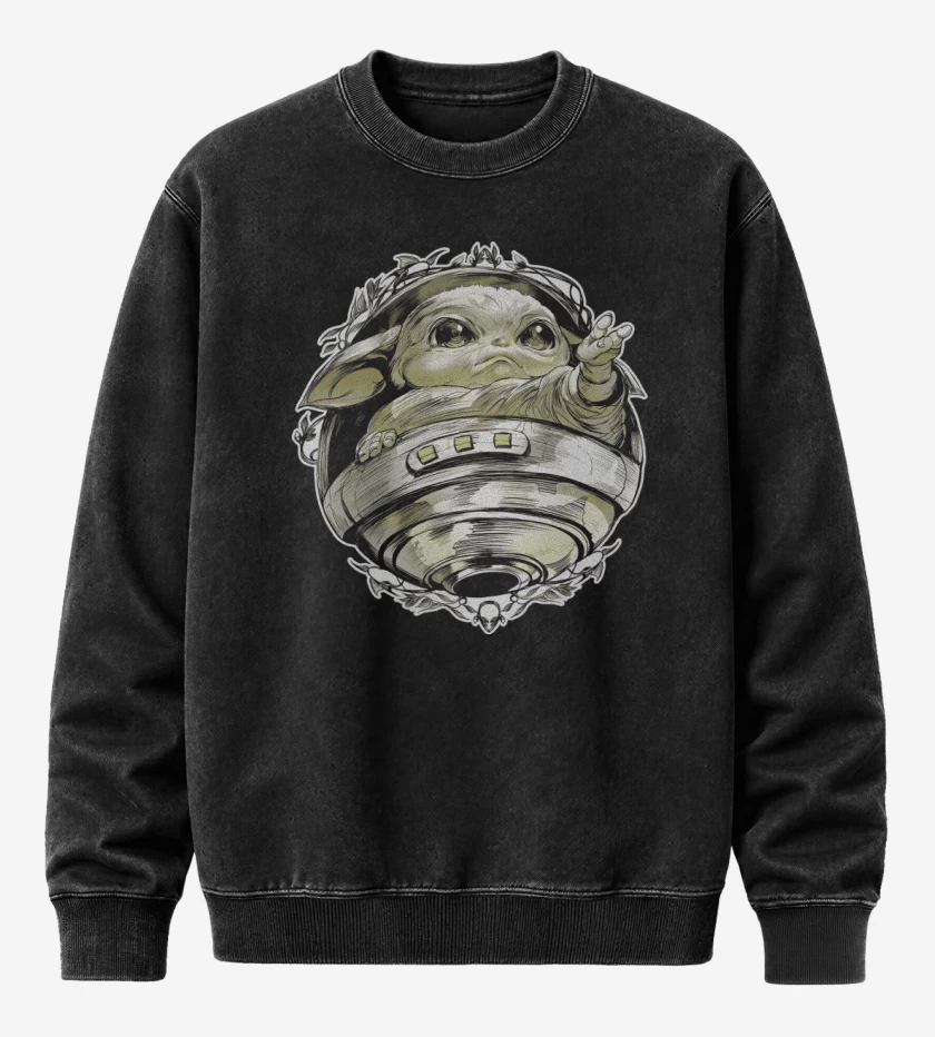 Poleron Polo Acid Wash Negro de The Baby