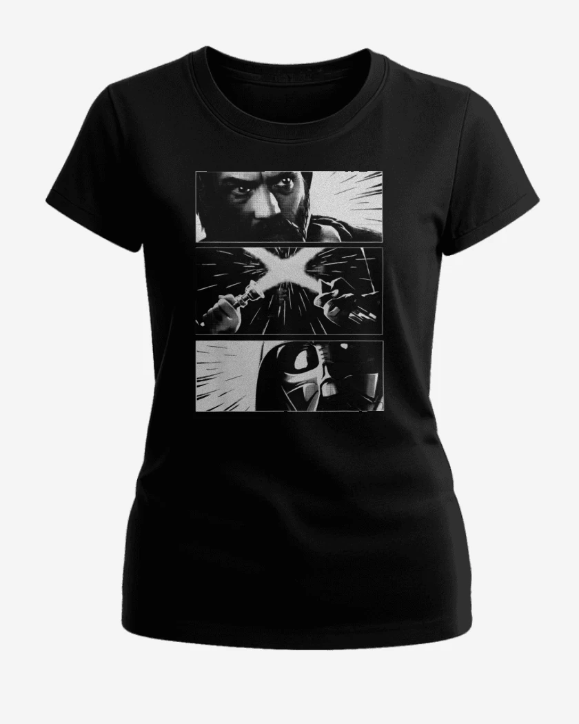 Polera de Mujer Negro de Obi wan vs Darth Vader