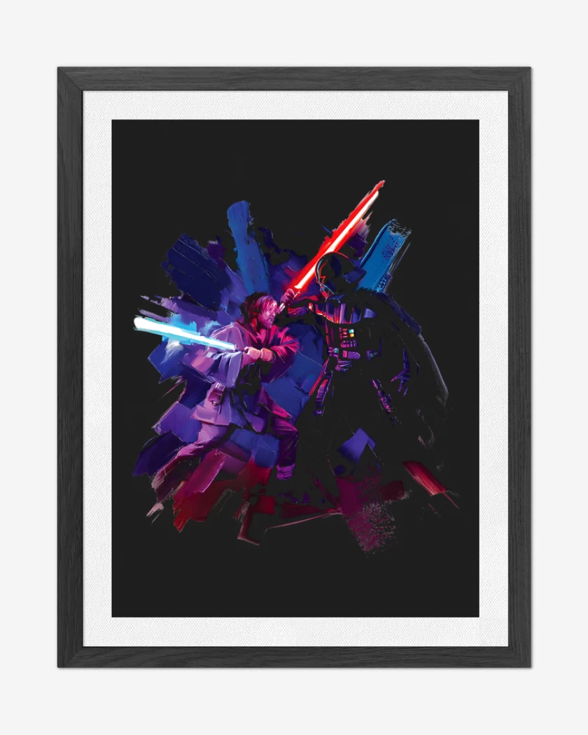 Cuadro decorativo Vader vs Kenobi 