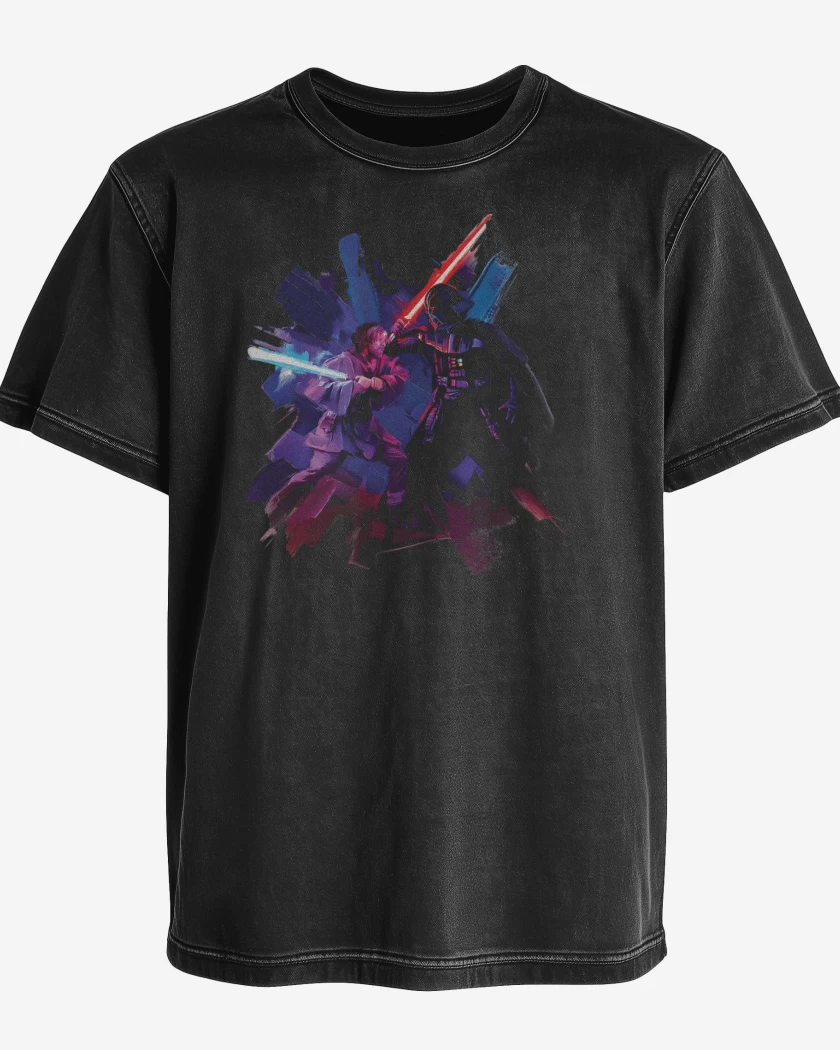 Polera desgastada Vader vs Kenobi 