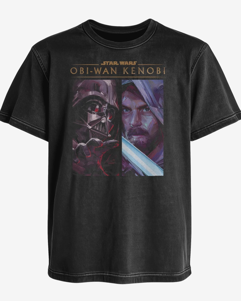 Polera desgastada Negro de Darth Kenobi