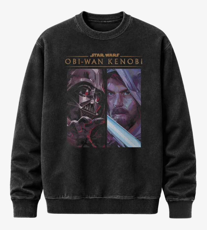 Poleron Polo Acid Wash Negro de Darth Kenobi