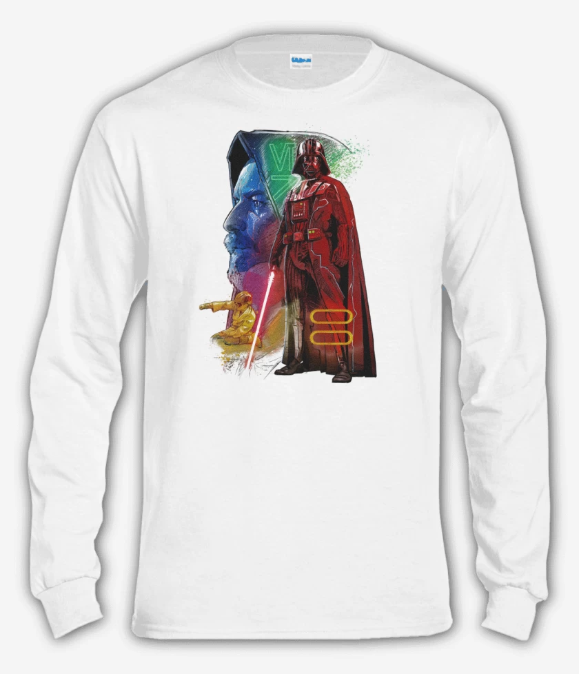 Polera manga larga Blanco de El Maestro y el Padawan