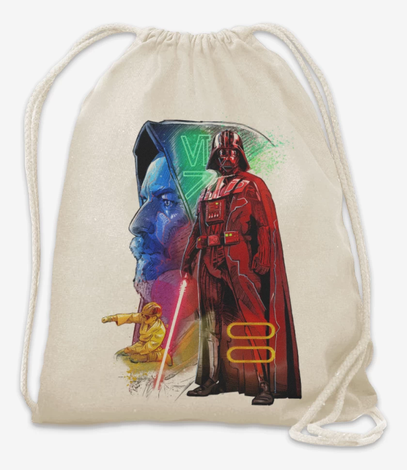 Mochila Blanco de El Maestro y el Padawan
