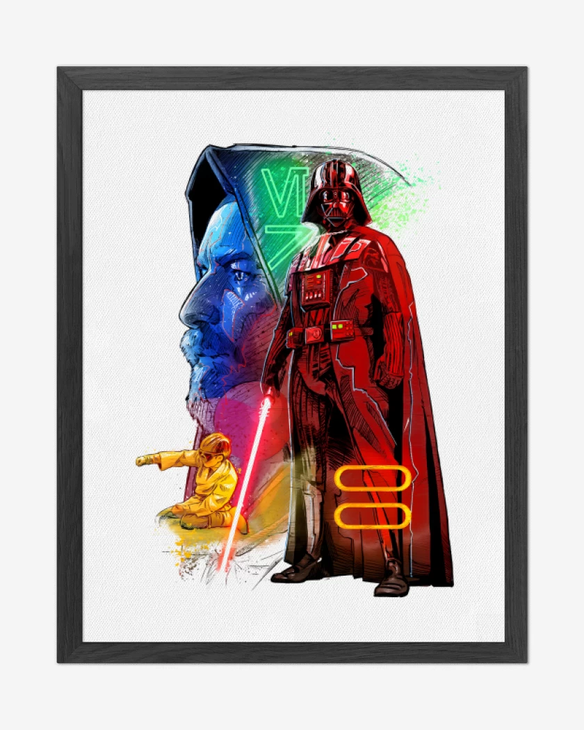 Cuadro decorativo Blanco de El Maestro y el Padawan