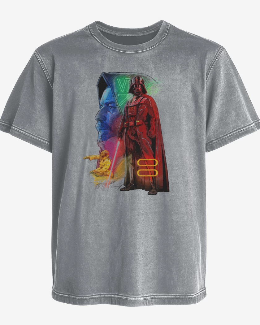 Polera desgastada Gris Melange de El Maestro y el Padawan