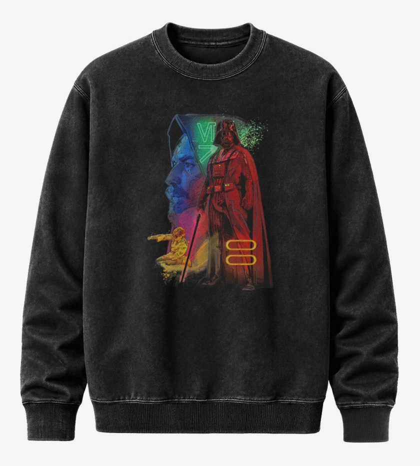 Poleron Polo Acid Wash Negro de El Maestro y el Padawan